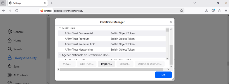 firefox pkcs setup step 6 screen shot.